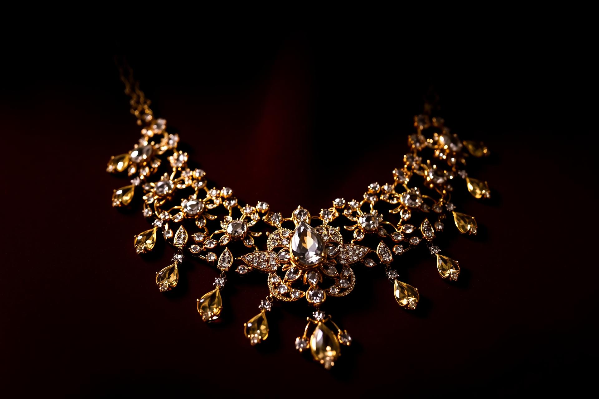 Aurelia signature diamond and gold bridal necklace
